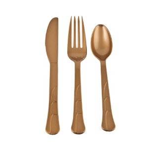   Solid Metallic Gold Plastic Cutlery Knives   48 Cnt.