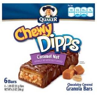 Quaker Caramel Nut Chewy Dipps Granola Bars, 6 Bars per Pack (Pack of 