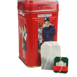   London Telephone Box Tin, English Breakfast, 25 Count Tin (Pack of 4