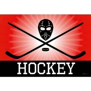 Hockey Red Sports Poster Print   13x19