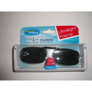   54 Rec 15 Ultra Light Frame Polarized Gray Clip on Sunglasses size