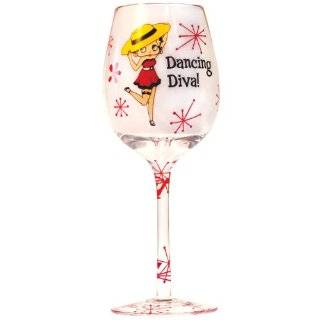   Hearts and Roses Betty Boop Wine Glass, 15 Ounce