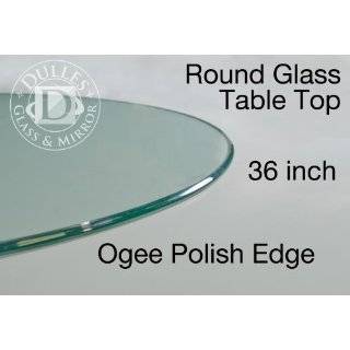 Glass Table Top 36 Round, 3/8 Thick, Ogee Edge, Tempered Glass