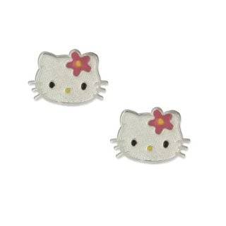   Hello Kitty Sterling Silver Pink Enamel 3pc Stud Earrings Set Jewelry