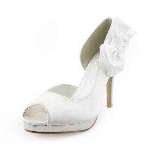  Womens Sexy White Bridal Shoe 4.5 Inch Bride Sandal Veil 