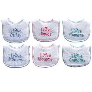 Preemie/ Newborn I Love Embroidered Drooler Bib