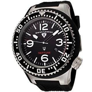   Neptune Collection Black Textured Rubber Watch Swiss Legend Watches