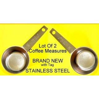 Lot of 2 Coffee Measure Spoon Scoops Stainless 1/8 cup