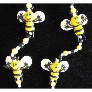 Honey Bees Smiling Bee Beads Necklace New Orleans Mardi Gras Carnival 