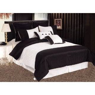   Square Pattern Hotel Comforter Bed in a bag Set Queen Size Bedding