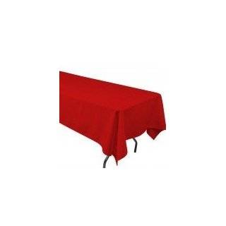 60 inch x 120 inch Rectangular Red Tablecloth (Polyester)