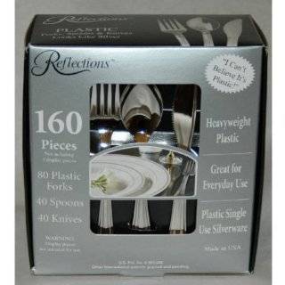 Reflections Heavyweight Looks Like Silver Disposable Flatware for 40 