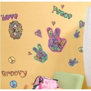 Peace and Love Rainbow Decorative Peel and Stick Wall Sticker Decals